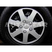 14 inch ap silver black 7 spoke alloy look car wheel trims hub cap cov ...