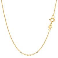 14k Yellow Gold Cable Link Chain Necklace, 1.1mm, 20\