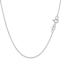 14k White Gold Rope Chain Necklace, 0.7mm