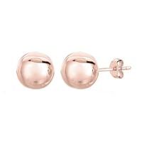 14K Rose Gold Ball Stud Earrings