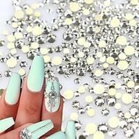 1400pcs/pack Clear Crystal Rhinestones Nail Art Tips Sticker New 2017 Gold Base Glass Flatback Diamond Nail Decor ND284