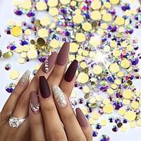 1400pcs/pack 3D Gold Flatback Nail Art Rhinestones AB Color Decorations Crystal Glitter Stones Decorations Nail Accessories