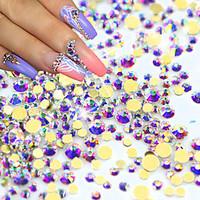 1440pcs/pack New Nail Art Glitter Rhinestones AB Gold 3d Glass Crystal Flat back For Nail Salon Decoration NJ246