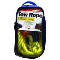 1.5 Tonne Yellow Braided Tow Rope with 2 Metal S Hooks