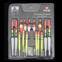 15 pcs Fishing Float Multicolored g/Ounce mm inch, Hard Plastic Freshwater Fishing General Fishing