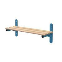 1500MM WALL MOUNTED BENCH - TYPE F WITH BLUE FRAME AND ASH SLATS