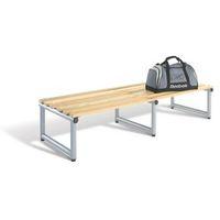 1500MM DOUBLE SIDED BENCH SEATS WITH SILVER FRAME AND ASH SLATS