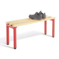 1500MM DOUBLE SIDED BENCH SEATS WITH RED FRAME AND ASH SLATS