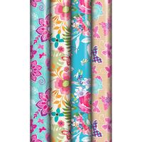 15m 36pc eurowrap metallic floral gift wraps rolls