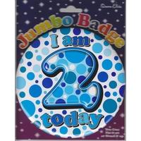 150cm Blue Spots Boys Age 2 Jumbo Birthday Badge