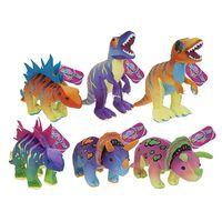 155 printed neon soft dinosaur toy 6 assorted designs