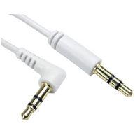 1.5m White 3.5mm Jack Cable Stereo Straight to Angled