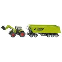 1:50 Siku Claas With Front Loader, Dolly & Tipping Trailer