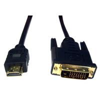 1.5m Gold HDMI A-Male DVI D Male