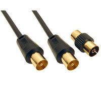 15m tv aerial cable ofc male plug to female socket cable