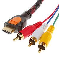 1.5M 5FT HDMI V1.3 Male to 3RCA Male Video Audio AV Cable