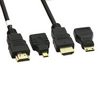 1.5M HDMI Male to Male HDMI Female to Micro HDMI Male HDMI Female to MINI HDMI Male Adapter Kit Cable