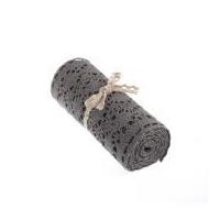 15cm Cotton Lace Fabric Roll 2m Grey
