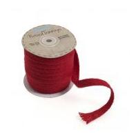 15mm Christmas Jute Shoelace Ribbon Red