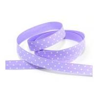 15mm spotty polka dot printed cotton ribbon tape lilacwhite