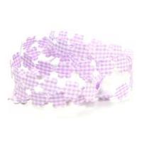 15mm Gingham Padded Flower Garland Trimming Lilac