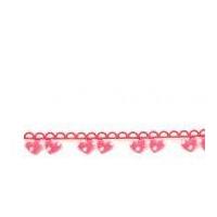 15mm spotty hearts garland ribbon pink