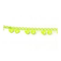 15mm spotty hearts garland ribbon green