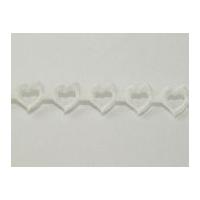 15mm Satin Cut-Out Hearts Trimming White