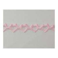 15mm Satin Cut-Out Hearts Trimming Light Pink