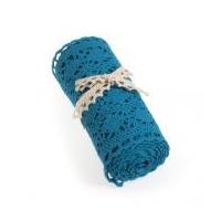 15cm Cotton Lace Fabric Roll 2m Blue