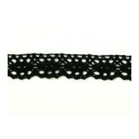 15mm Scalloped Edge Cotton Lace Trimming Black