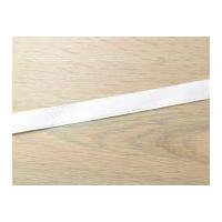 15mm Herringbone Twill Satin with Lurex Stitch Ribbon Ivory & Silver