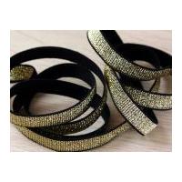 15mm Flat Lurex Metallic Elastic Gold