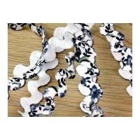 15mm floral patterned ric rac braid trimming black