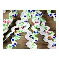 15mm Floral Patterned Ric Rac Braid Trimming Green