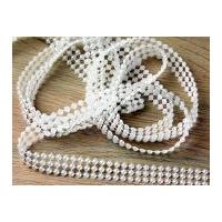 15mm 3 Row Pearl Mesh Beading Trimming White