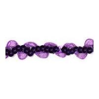 15mm Essential Trimmings Wavy Organza & Sequin Trimming Purple