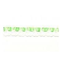 15mm Essential Trimmings Cotton Lace with Gingham Ribbon Trimming Fresh Green