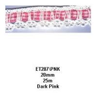 15mm essential trimmings cotton lace with gingham ribbon trimming stro ...