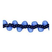 15mm Essential Trimmings Wavy Organza & Sequin Trimming Royal Blue