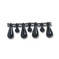 15mm Impex Teardrop Plastic Bead Trimming Black