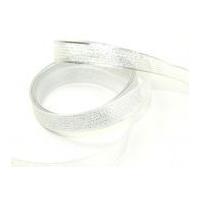 15mm metallic lame stripe ribbon 25m silver