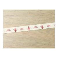 15mm Merry Christmas & Tree Acetate Ribbon Red
