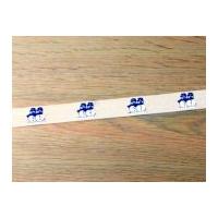 15mm Snowman Christmas Print Ribbon Ivory & Blue