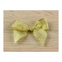 15mm Large Lurex Metallic Ribbon Bows Gold