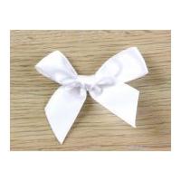 15mm Large Satin Ribbon Bows White