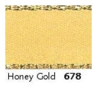 15mm Berisford Gold Metallic Edge Satin Ribbon 678 Honey Gold