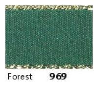 15mm berisford gold metallic edge satin ribbon 969 forest