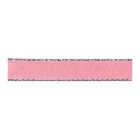 15mm Berisford Silver Metallic Edge Satin Ribbon 400 Pink Azalea