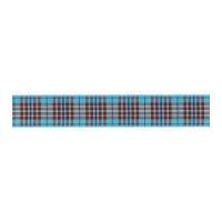 15mm Berisford Tartan Ribbon 3 Blueberry